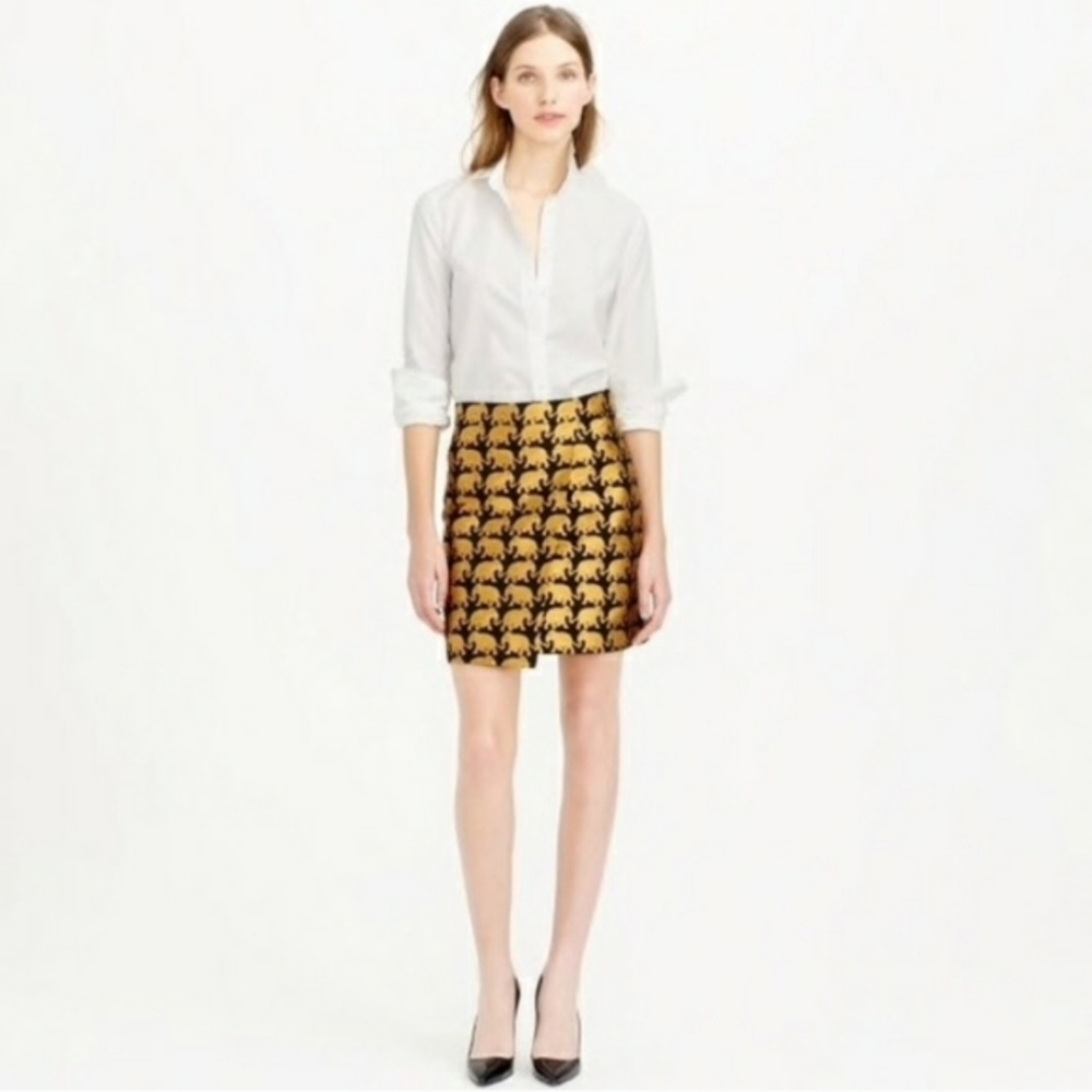 J.Crew Origami Skirt In Elephant Parade Print Size 0